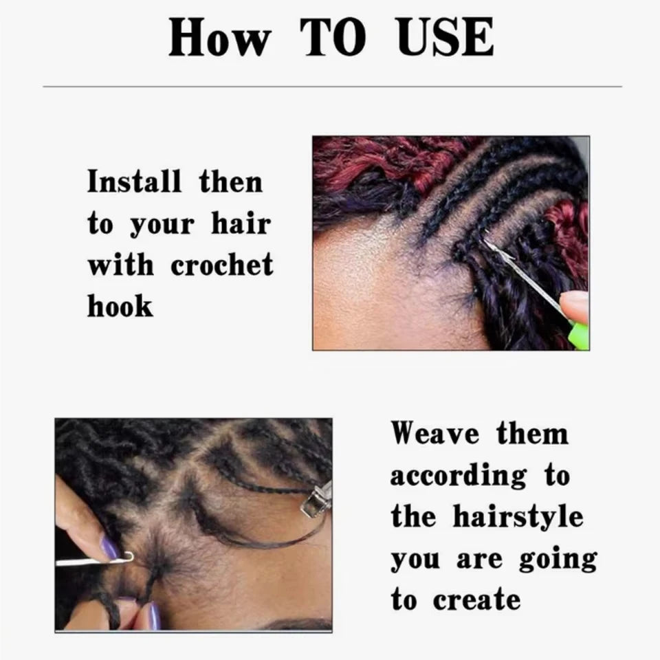 Sleek Natural Color Boho Locs Human Hair Curls Pre Looped Crochet Boho Locs with Human Hair Curls Knotless Locs Braid Extensions