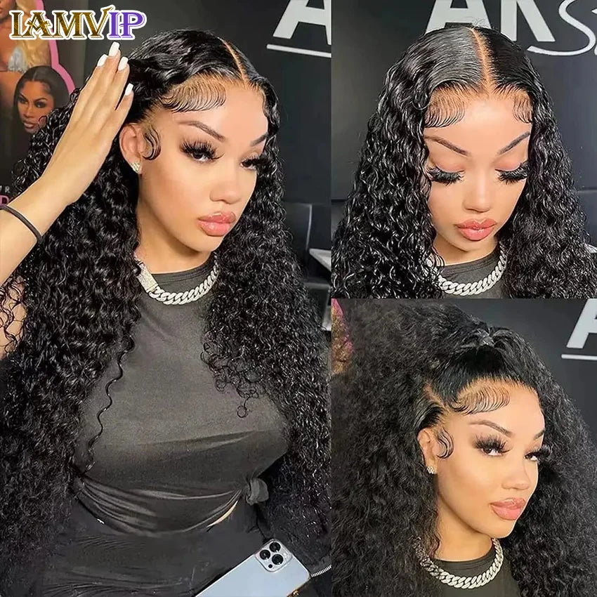 Deep Wave Frontal 13x4/13x6 Hd Lace Frontal For Women Black Glueless Human Hair Ready To Wear Human Hair Wigs