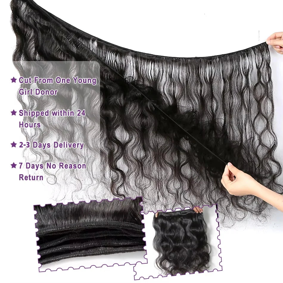 30 34 Inch Body Wave Raw 1 3 4 Bundles Indian Unprocessed Human Hair Wavys Double Drawn Virgin Bundles Weave Extensions