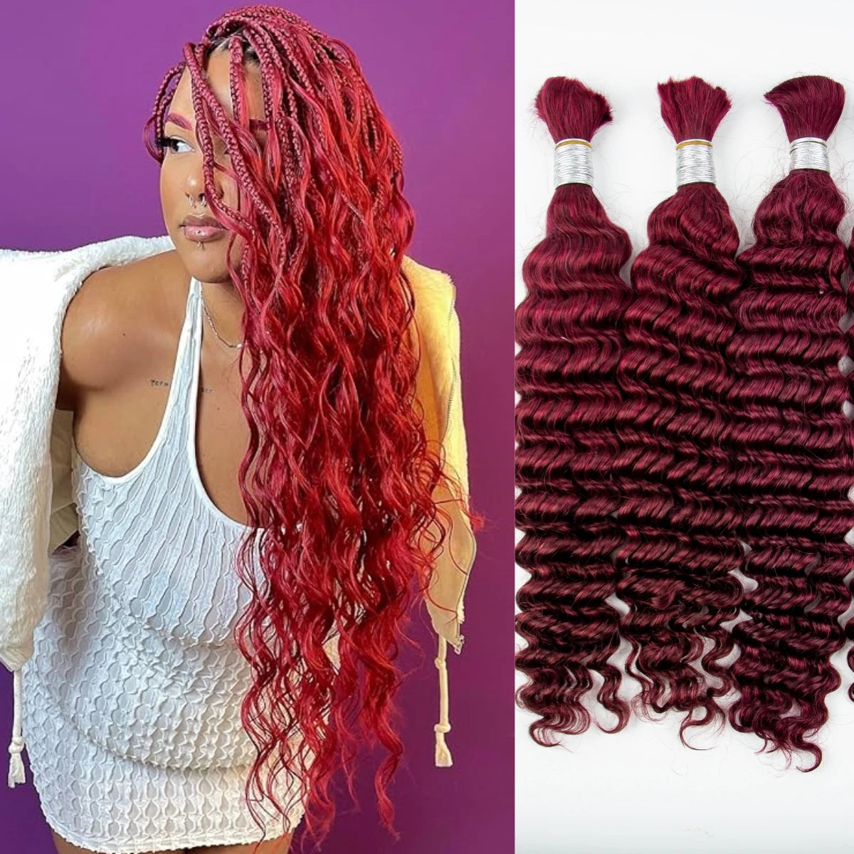 Blonde Deep Wave Human Hair Bundles 28 Inch #27 Colored Human Hair Bundles Brazilian Human Hair Bundles Deep Wave Boho Braids