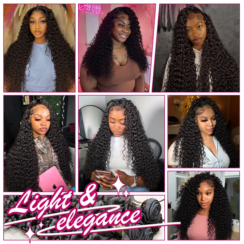 26 34 38 Inch Deep Wave Human Hair Bundles Brazilian Remy Unprocessed Weaving Curly Hair Bundles Weave Extensions Deals