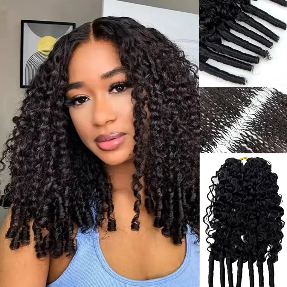 Body Wave Kinky Curly Knotless Pre-Separated Crochet Hair Extensions Feather Hair Extensions Straight Hair Human Hair For Women