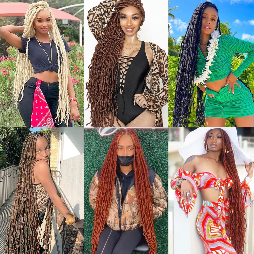 36 inch New Soft Locs Crochet Hair 18 24 inch Faux Locs Braids for Butterfly Dreadlocks Crochet Braid Hair Synthetic Locs Hair