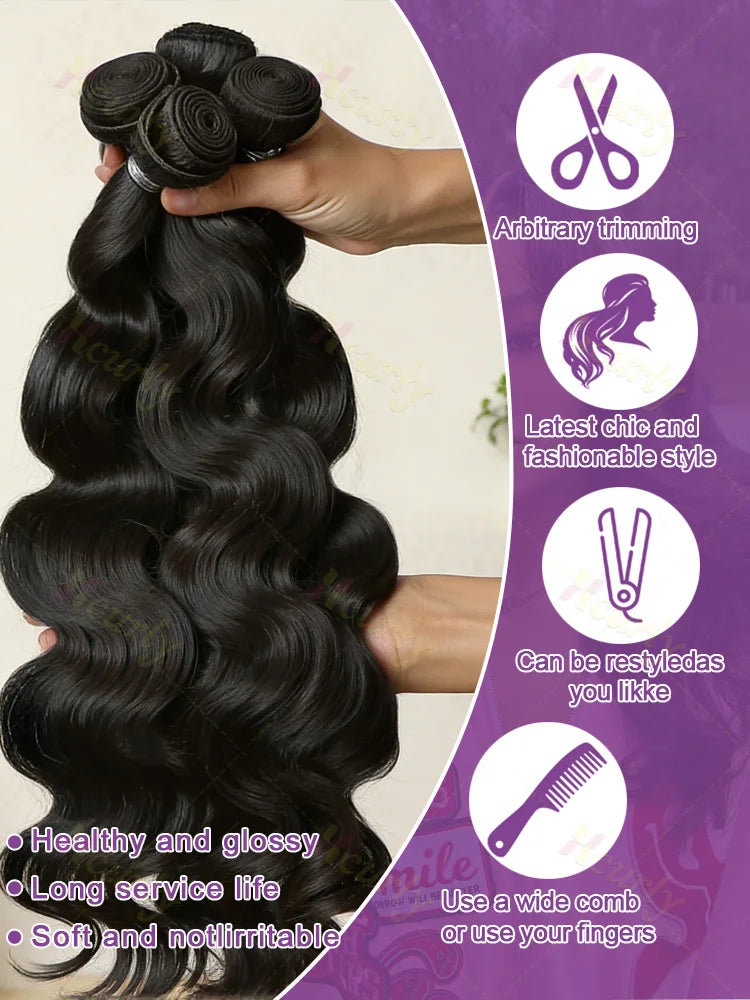 30 34 Inch Body Wave Raw 1 3 4 Bundles Indian Unprocessed Human Hair Wavys Double Drawn Virgin Bundles Weave Extensions